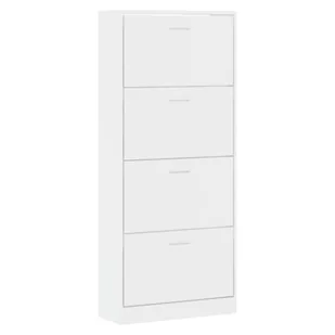 Lumarko Szafka na buty, wysoki połysk, biała, 63x24x147 cm - Szafki na buty - miniaturka - grafika 4