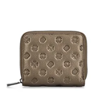 Portfele - Damski portfel skórzany w tłoczenie złoty - miniaturka - grafika 1