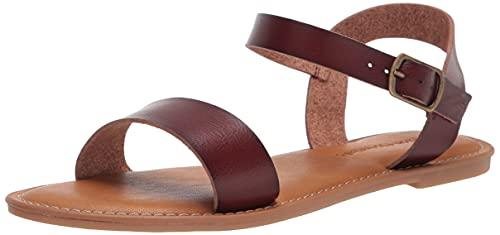 Amazon Essentials Sandały damskie z klamrą z dwoma paskami, Brązowy, 10.5 US