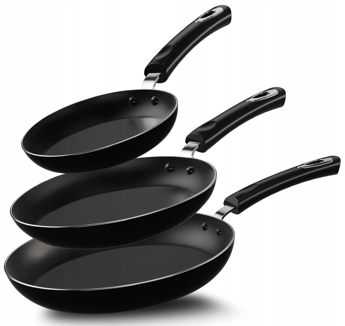 KICHLY Aluminiowy zestaw patelni nonstick 20cm, 24cm i 28cm
