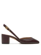 Sandały damskie - Tommy Hilfiger Sandały Pump Slingback Smooth Leather FW0FW08621 Bordowy - miniaturka - grafika 1
