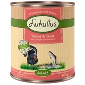 Mokra karma dla psów - Lukullus Naturkost Adult, 6 x 800 g  - Indyk i pstrąg (bez zbóż) - miniaturka - grafika 1