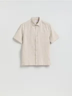 Koszule męskie - Reserved - Strukturalna koszula regular fit - beżowy - miniaturka - grafika 1