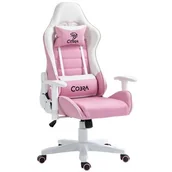 Fotele gamingowe - Fotel COBRA Rebel CR203 Różowo-biały - miniaturka - grafika 1