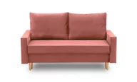 Sofy i kanapy - Sofa z funkcją spania, Bellis, 150x90x75 cm, róż - miniaturka - grafika 1