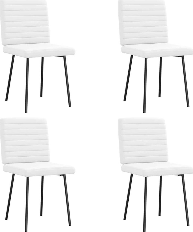 vidaXL Krzesła stołowe, 4 szt., białe, obite sztuczną skórą