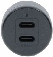 Ładowarki samochodowe - OB STANDARD CAR CHARGER 65W/2 USB-C - BLACK - miniaturka - grafika 1