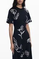 Sukienki - DŁUGA CZARNA SUKIENKA DAMSKA DESIGUAL - miniaturka - grafika 1