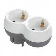 Gniazdka elektryczne - Rozgałęźnik 2X2P+Z (Schuko), Biało-Szary Orno Or-Ae-13238(Gs) - miniaturka - grafika 1