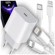 Ładowarki do telefonów - ŁADOWARKA DO IPHONE APPLE SZYBKA 3.0 KABEL 1M / USB-C - IPHONE LIGHTING 20W - miniaturka - grafika 1