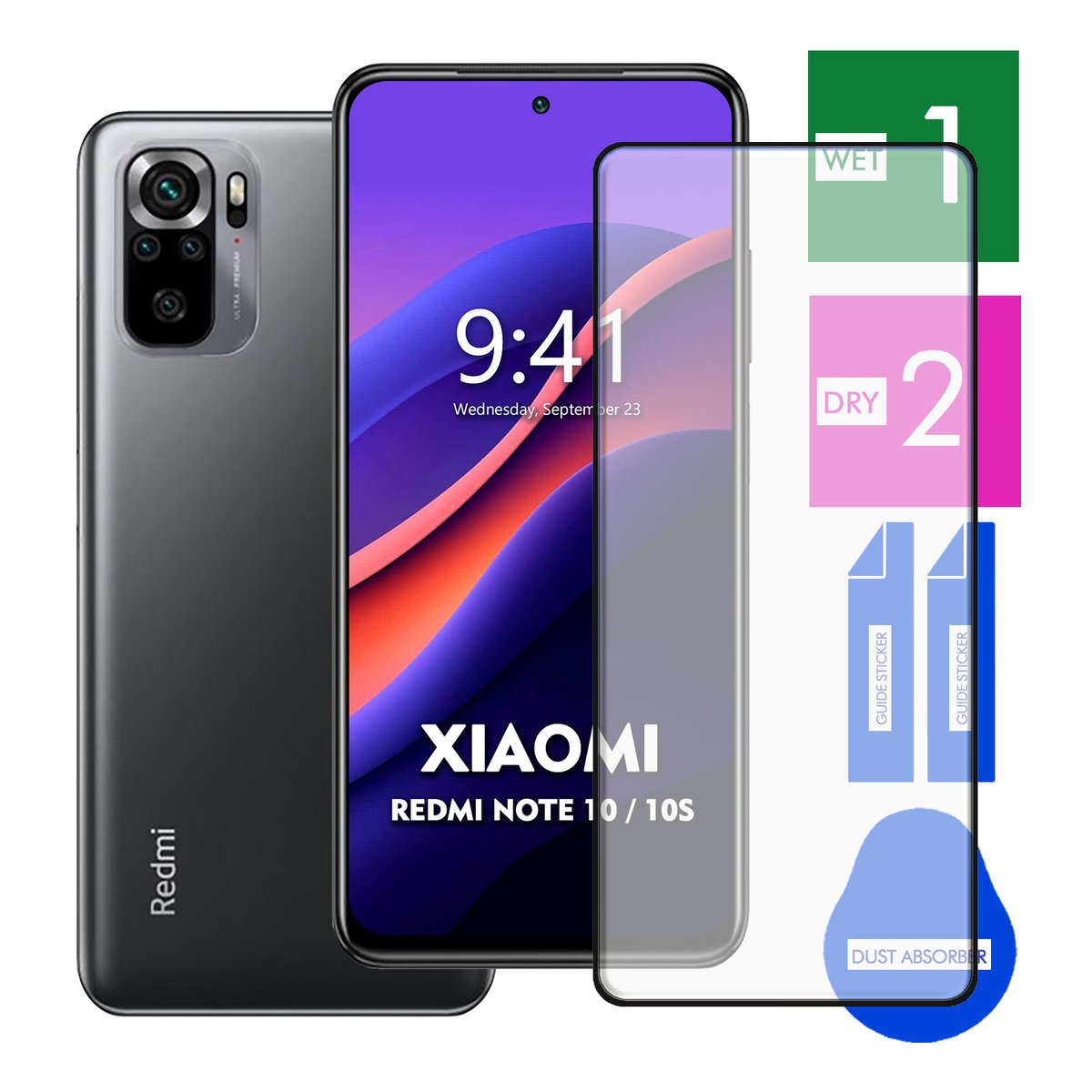 SZKŁO HARTOWANE DO XIAOMI REDMI NOTE 10 10S PEŁNE CAŁY EKRAN 9H 5D