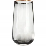 Wazony i flakony - WAZON SZKLANY GRADIENT BRĄZ ZŁOTA OBRĘCZ ELEGANCKI PRZYCIEMNIANY 19,6 CM - miniaturka - grafika 1