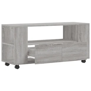 Szafka pod TV, szary dąb sonoma, 102x34,5x43 cm Lumarko! - Szafki RTV - miniaturka - grafika 6