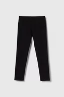 Spodnie i spodenki dla dziewczynek - Abercrombie & Fitch legginsy dziecięce kolor czarny gładkie - miniaturka - grafika 1