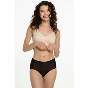 Majtki damskie - Figi damskie bezszwowe ultracienkie i elastyczne wysoki stan czarne Mousse Maxi Julimex - miniaturka - grafika 1