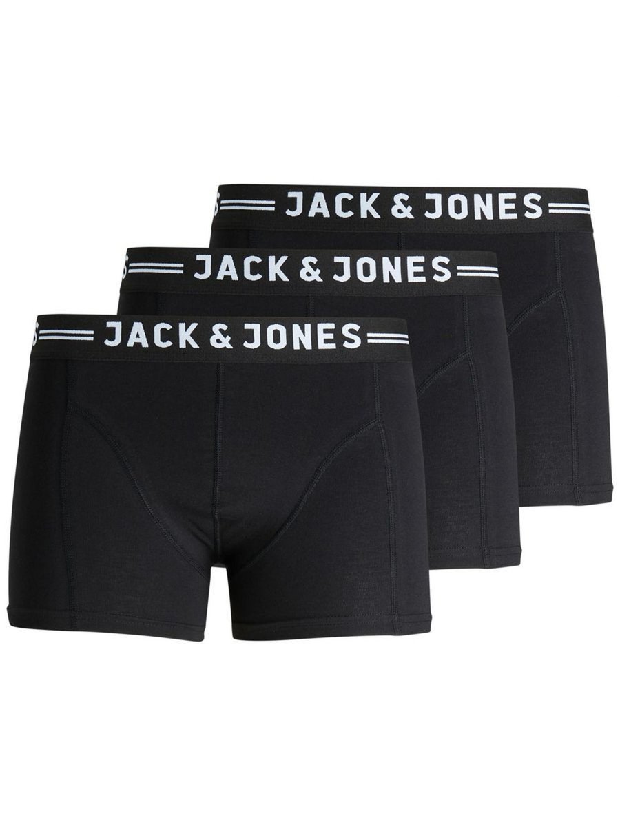 intimo parigamba uomo jack and jones 12081832 - 3 pack black/black waistband