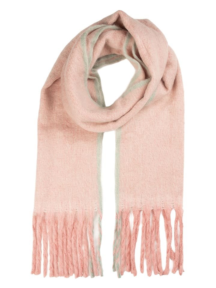 Clayre & Eef Szal w kolorze jasnoróżowo-miętowym - 190 x 38 cm