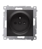 Gniazdka elektryczne - Kontakt Simon Gniazdo pojedyncze z/u szybkozłączki SIMON 54 - czarny mat - miniaturka - grafika 1