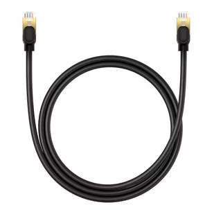 Kabel sieciowy kat. 8 Baseus Ethernet RJ45, 40Gbps, 1m (czarny) - Kable miedziane - miniaturka - grafika 3