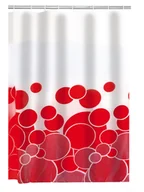Zasłony prysznicowe - Ridder 403076 zasłona prysznicowa tekstylna ok. 180 x 200 cm, KANI Czerwony - miniaturka - grafika 1