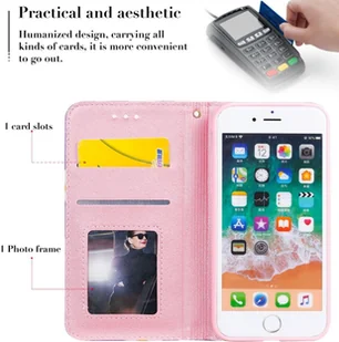 Apple iPhone SE 2022 Etui na telefon komórkowy Pokrowiec ochronny z kieszenią na kartę, brokat, kolor: zielony - Etui i futerały do telefonów - miniaturka - grafika 1