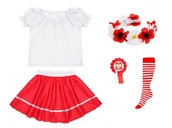 Dresy i komplety dla dziewczynek - ZESTAW NARODOWY BIAŁO-CZERWONY 134-140 5el - miniaturka - grafika 1