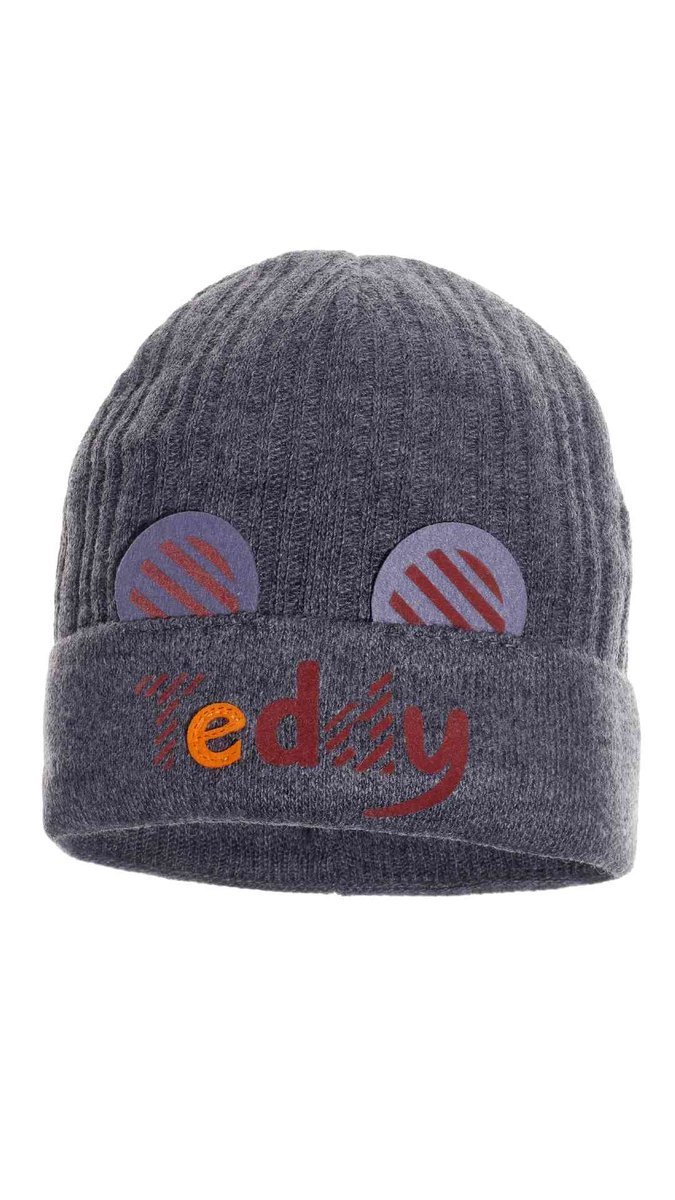 Chłopięca czapka z uszami szara Ambra r.48/50