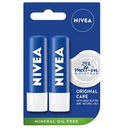 Balsamy do ust - Nivea Original Care pielęgnująca pomadka do ust 2x4,8g - miniaturka - grafika 1