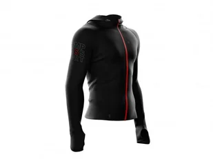 COMPRESSPORT bluza 3D THERMO SEAMLESS WOODPULP ZIP HOODIE czarna - Bluzy sportowe męskie - miniaturka - grafika 1