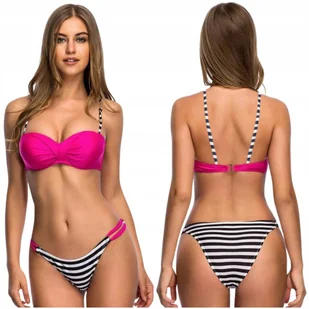 STRÓJ KĄPIELOWY DWUCZĘŚCIOWY MODELUJĄCY PUSH UP KOSTIUM USZTYWNIANY PASKI L - Stroje kąpielowe STRÓJ KĄPIELOWY DWUCZĘŚCIOWY MODELUJĄCY PUSH UP KOSTIUM USZTYWNIANY PASKI L - Stroje kąpielowe - miniaturka - grafika 1