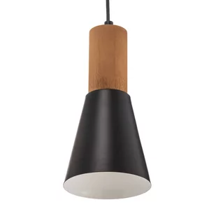 Luminex Edmon 1989 lampa wisząca zwis 5x60W E27 czarna/drewniana - Lampy sufitowe - miniaturka - grafika 4