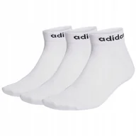 Skarpetki męskie - Skarpety adidas Think Linear Ankle 3PP HT3451 biały 40-42 - miniaturka - grafika 1