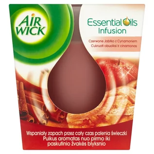 Świece - Air Wick Essential Oils świeczka zapachowa Czerwone Jabłko z Cynamonem 105g - grafika 1