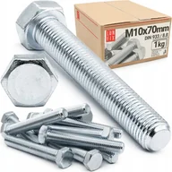 Śruby i nakrętki - Śruba M10x70 sześciokątna na klucz ocynkowana ocynk DIN 933 kl.8.8 1kg - miniaturka - grafika 1