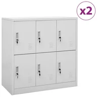 Szafki na klucze - Vidaxl Szafki Zamykane, 2 Szt., Jasnoszare, 90X45X92,5 Cm, Stalowe - miniaturka - grafika 1