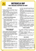 Instrukcje stanowiskowe BHP - IAG52 INSTRUKCJA BHP PRZY OBSŁUDZE EKSPRESU DO KAWY, PN - PŁYTA PCV 1MM; (245X350MM) - miniaturka - grafika 1