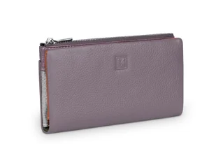 Portfel damski Skórzany VerMari Morbido Śliwkowy - Portfele - miniaturka - grafika 1