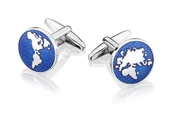 Spinki do mankietów i krawatów - Okrągłe spinki do mankietów Mapa Świata SD-1036 - miniaturka - grafika 1