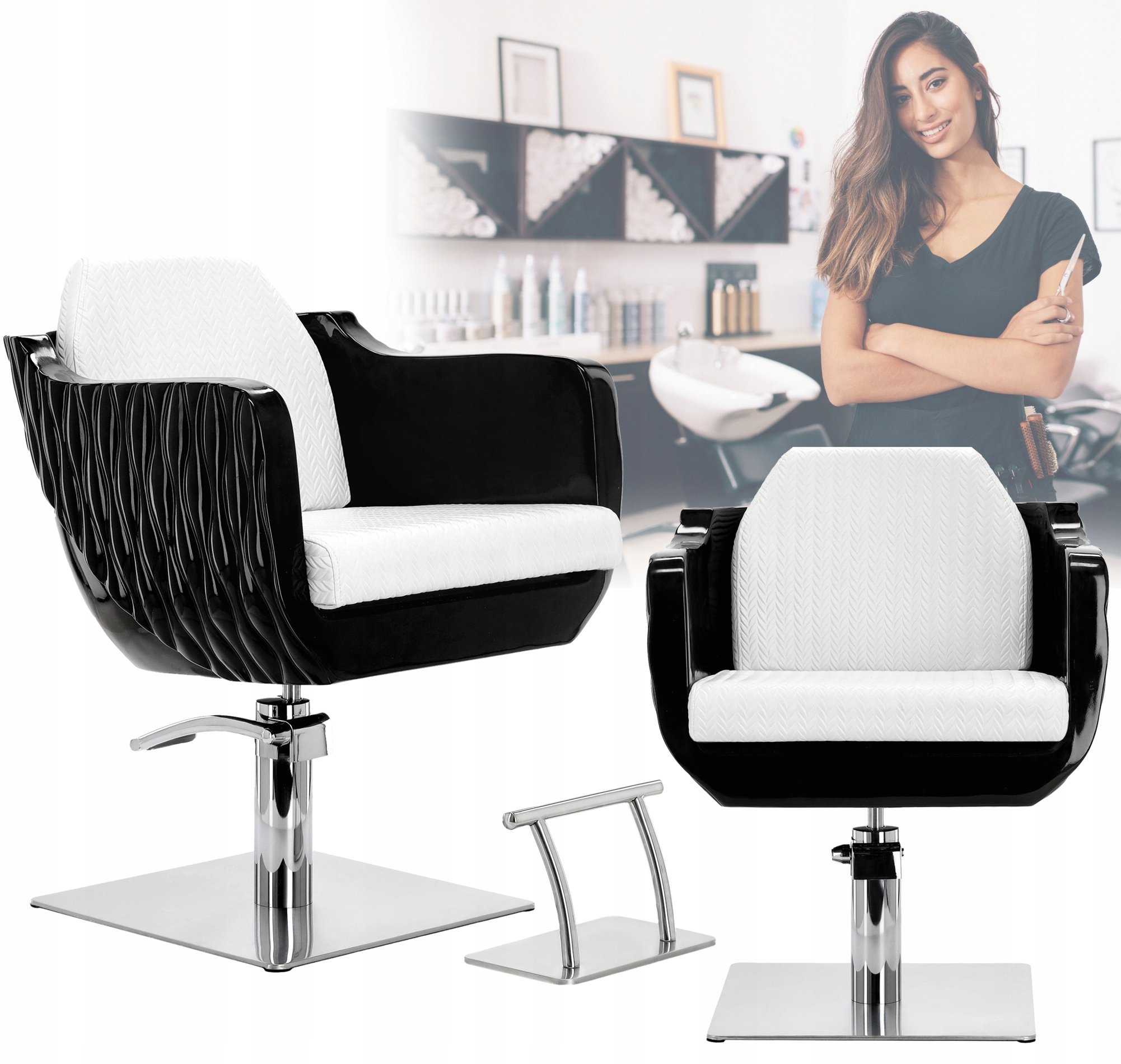Fotel fryzjerski barberski hydrauliczny do salonu fryzjerskiego