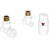 Zawory i kraniki - Mexen G00 zestaw termostatyczny kątowy, biały - W901-900-20 - miniaturka - grafika 1