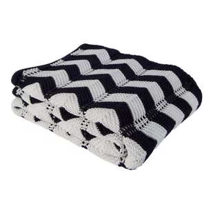 Czarno-biała bawełniana narzuta Homemania Decor Cozy, 130x170 cm - Koce - miniaturka - grafika 1