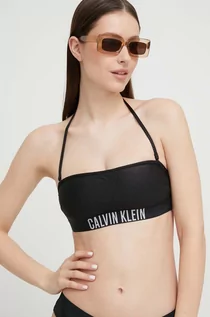 Stroje kąpielowe - Calvin Klein biustonosz kąpielowy kolor czarny lekko usztywniona miseczka - grafika 1