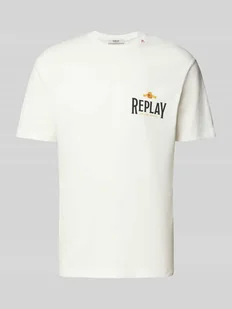 T-shirt o kroju regular fit z czystej bawełny z nadrukiem z logo - Koszulki męskie - miniaturka - grafika 1