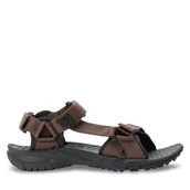 Sandały męskie - Sandały Jack Wolfskin Lakewood Ride Sandal M 4019021 Brązowy - miniaturka - grafika 1