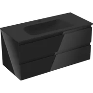 Szafki łazienkowe - Mexen Orio szafka łazienkowa 100 cm z umywalką Vela, 2 szuflady, czarna połysk/czarna mat - 91A10-10047-2-BFF70-W23M71 - miniaturka - grafika 1