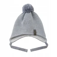 Czapki dla dzieci - Aliap Czapka dziecięca rozm. 38-42 . Szary Wełna merino 100% 1- 4 mies - miniaturka - grafika 1