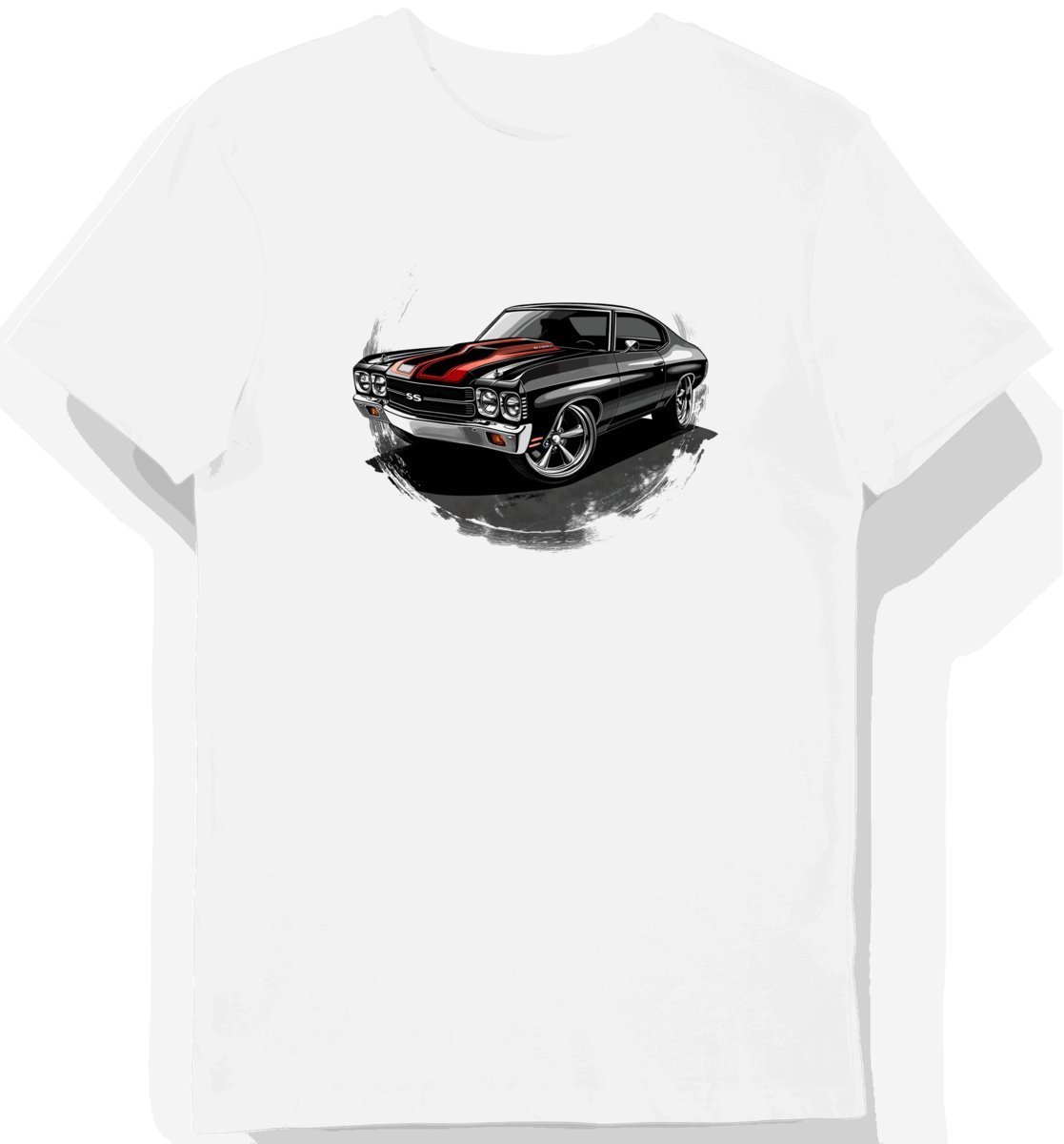 Koszulka męska biała z Energetycznym Motywem Klasycznego Chevelle 3XL