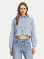 Kurtki damskie - JDY Kurtka jeansowa Marly 15338847 Błękitny Oversize - miniaturka - grafika 1