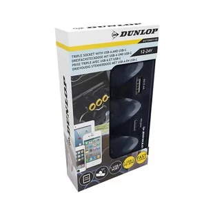 Dunlop - Ładowarka samochodowa USB-A + USB-C 20W PD / 3x rozdzielacz gniazda zapalniczki 12/24V (czarny) - Pozostałe akcesoria do telefonów - miniaturka - grafika 2