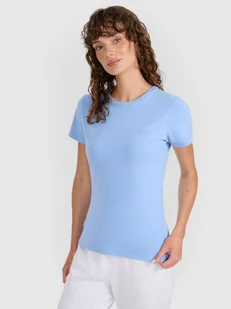 4F T-shirt slim gładki damski - niebieski XS - Koszulki i topy damskie 4F T-shirt slim gładki damski - niebieski XS - Koszulki i topy damskie - miniaturka - grafika 1